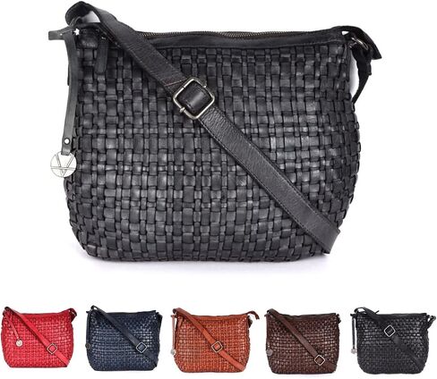 Genuine Leather Crossbody Sling Bag for Women, Purse for Women Trendy Casual Office Bag with Adjustable Strap in Saudi Arabia