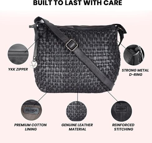 Genuine Leather Crossbody Sling Bag for Women, Purse for Women Trendy Casual Office Bag with Adjustable Strap in Saudi Arabia