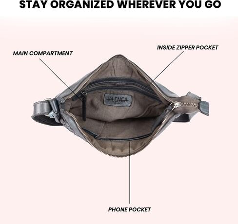 Genuine Leather Crossbody Sling Bag for Women, Purse for Women Trendy Casual Office Bag with Adjustable Strap in Saudi Arabia