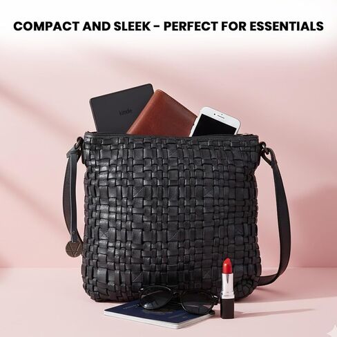 Genuine Leather Crossbody Sling Bag for Women, Purse for Women Trendy Casual Office Bag with Adjustable Strap in Saudi Arabia