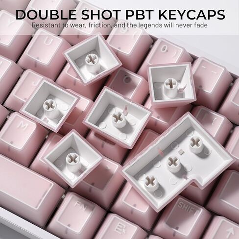XVX Red Keycaps, Double Shot PBT Keycap Set 75 Percent, Cherry Profile Keyboard Keycaps Compatibility with ANSI Layout MX Switches Mechanical Keyboard in Saudi Arabia