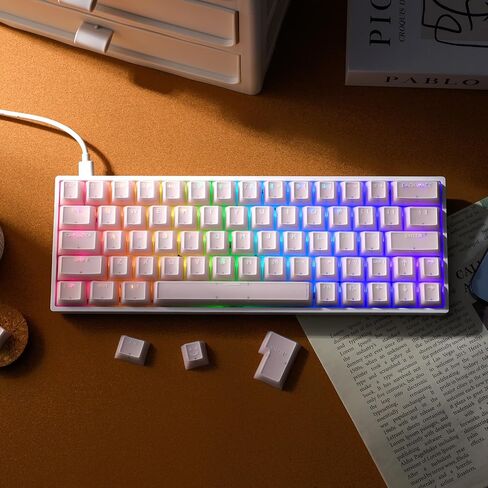 XVX Red Keycaps, Double Shot PBT Keycap Set 75 Percent, Cherry Profile Keyboard Keycaps Compatibility with ANSI Layout MX Switches Mechanical Keyboard in Saudi Arabia