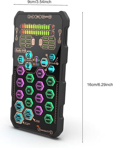 Zunate K9 Live Sound Card Audio Mixer مع 6 غناء و6 أوضاع لتغيير الصوت، تقليل الضوضاء، البط، 12 درجة إلكترونية، واجهة من النوع C للبث والبث الصوتي in Kuwait