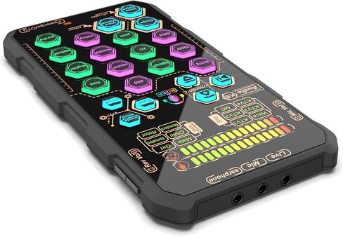 Zunate K9 Live Sound Card Audio Mixer مع 6 غناء و6 أوضاع لتغيير الصوت، تقليل الضوضاء، البط، 12 درجة إلكترونية، واجهة من النوع C للبث والبث الصوتي in Kuwait