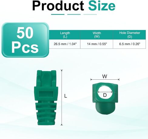 غطاء موصل التوصيل PATIKIL RJ45، 50 قطعة Cat5 Cat5E Cat6 Cat7 غطاء التمهيد لكابل الشبكة لأجهزة الكمبيوتر المحمولة وأجهزة الكمبيوتر المكتبية وأجهزة التوجيه وطابعات كاميرات شبكة التلفزيون الذكية، أحمر in Saudi Arabia
