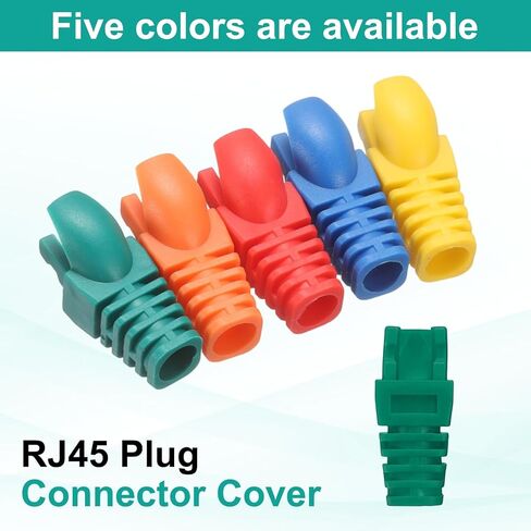 غطاء موصل التوصيل PATIKIL RJ45، 50 قطعة Cat5 Cat5E Cat6 Cat7 غطاء التمهيد لكابل الشبكة لأجهزة الكمبيوتر المحمولة وأجهزة الكمبيوتر المكتبية وأجهزة التوجيه وطابعات كاميرات شبكة التلفزيون الذكية، أحمر in Saudi Arabia