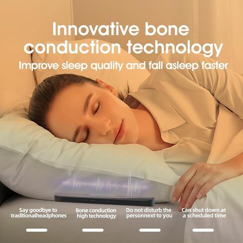 Pillow Speaker for Sleeping, Mini Bone Conduction Portable Sleep Aid with Stereo Bass, Bluetooth Sleep Bar for Deep Sleeping with White Noise, with Volume Control-Supports TF Function in Saudi Arabia