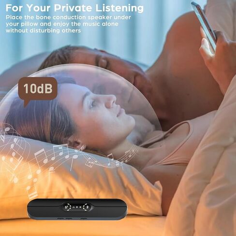 Pillow Speaker for Sleeping, Mini Bone Conduction Portable Sleep Aid with Stereo Bass, Bluetooth Sleep Bar for Deep Sleeping with White Noise, with Volume Control-Supports TF Function in Saudi Arabia