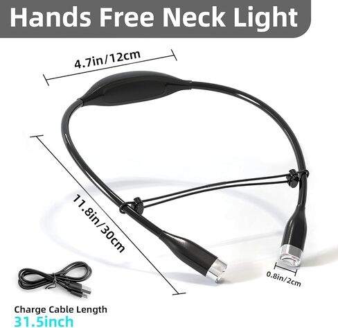 USB Rechargeable LED Neck Light 3 Brightness Levels Portable Flexible Light for Night Running Reading Knitting Travel in Saudi Arabia