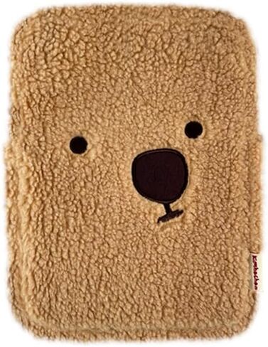 Pluffy Ha-Chan Tablet Pouch 11 inch - Tablet Sleeve Kindle Pouch Bag Case 9 10 inch E-Readers Embroidered Cute Character Puffy Korean Goods for Women (Brown) in Saudi Arabia