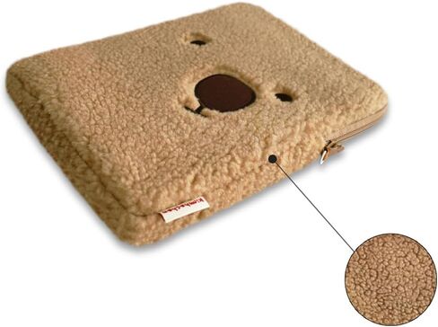 Pluffy Ha-Chan Tablet Pouch 11 inch - Tablet Sleeve Kindle Pouch Bag Case 9 10 inch E-Readers Embroidered Cute Character Puffy Korean Goods for Women (Brown) in Saudi Arabia
