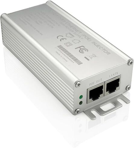 Elfcam - 150W PoE Injector 2.5Gb/1.25Gb for Starlink Gen 3 and Gen 2, Material Aluminium Alloy for Heat Dissipation,Input 100-240V AC and Output 150W, Plug-and-Play in Saudi Arabia