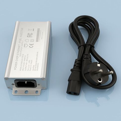 Elfcam - 150W PoE Injector 2.5Gb/1.25Gb for Starlink Gen 3 and Gen 2, Material Aluminium Alloy for Heat Dissipation,Input 100-240V AC and Output 150W, Plug-and-Play in Saudi Arabia