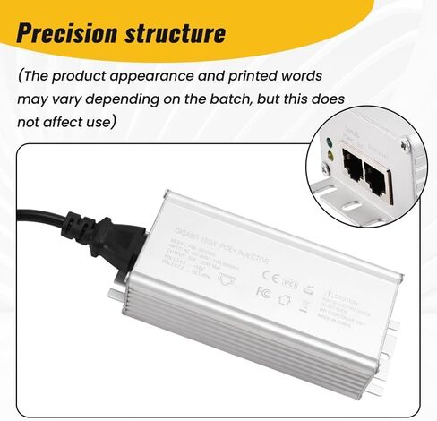 Elfcam - 150W PoE Injector 2.5Gb/1.25Gb for Starlink Gen 3 and Gen 2, Material Aluminium Alloy for Heat Dissipation,Input 100-240V AC and Output 150W, Plug-and-Play in Saudi Arabia