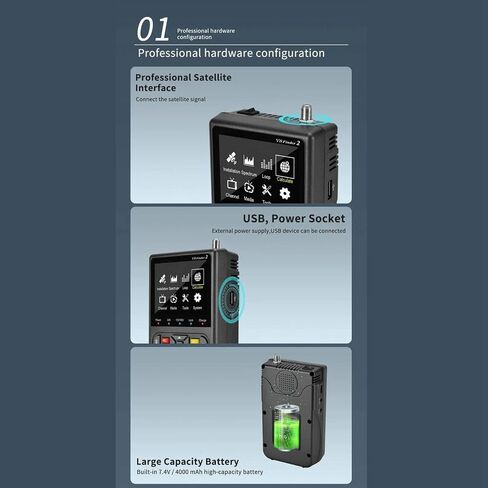 Satellite Finder DVB S2X S2 S Sign Measuring Meter Detector Receiver Satellite Sign Locator DC5V 9V 12V 950‑2150MHz in Saudi Arabia