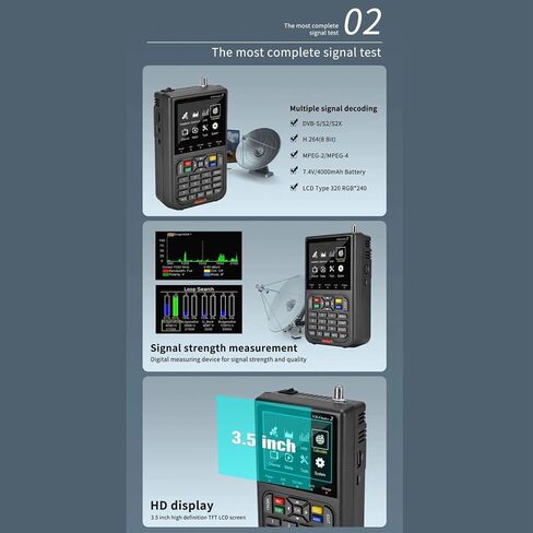 Satellite Finder DVB S2X S2 S Sign Measuring Meter Detector Receiver Satellite Sign Locator DC5V 9V 12V 950‑2150MHz in Saudi Arabia