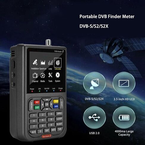 Satellite Finder DVB S2X S2 S Sign Measuring Meter Detector Receiver Satellite Sign Locator DC5V 9V 12V 950‑2150MHz in Saudi Arabia