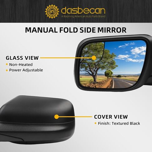 Dasbecan Right Passenger Side Door Mirror Compatible with Ford Explorer 2011-2019 Power Adjusted Glass Heated with Turn Signal Light Puddle Lamp Blind Spot Glass Replaces FO1321554 Black 7Pins in Saudi Arabia