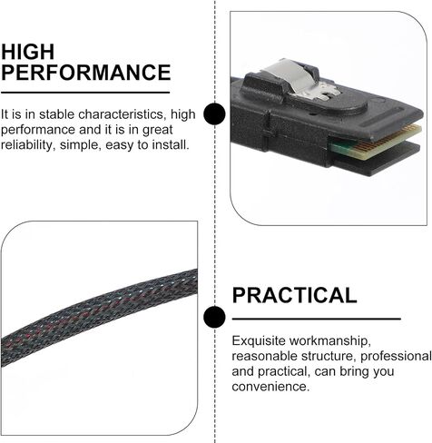 VILLCASE Mini SAS Mini SAS Cable Pin SFF Server High-Speed Data Transmission Woven Mesh Protection Compatible with Raid PCIe Controllers in Saudi Arabia
