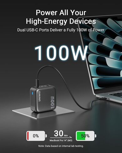 100W USB C Charger Block, 4-Port GaN and Ultra-Compact Wall Adapter, for MacBook, iPhone 17/16 Series, Samsung Galaxy, Pixel, and More in Saudi Arabia