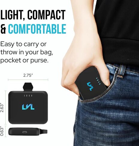 LVL Spark Charger - 3 Pack- Midnight Black - Hot Pink - Deep Purple USB C 2500mAh Power Bank Portable Charger Bundle in Saudi Arabia
