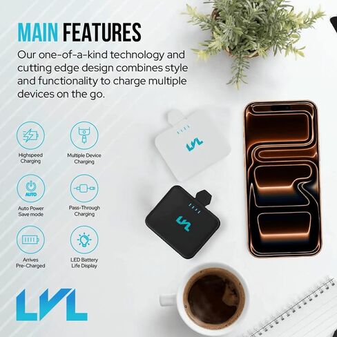 LVL Spark Charger - 3 Pack- Midnight Black - Hot Pink - Deep Purple USB C 2500mAh Power Bank Portable Charger Bundle in Saudi Arabia