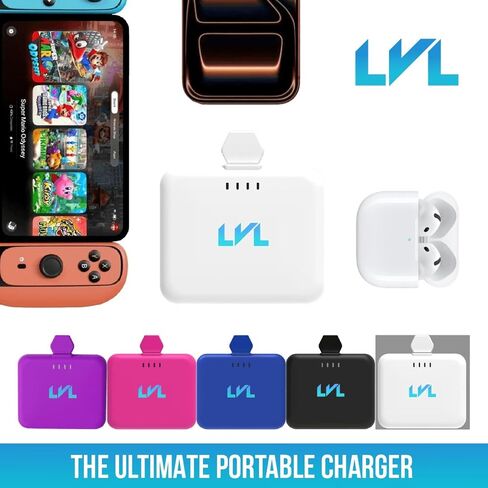 LVL Spark Charger - 3 Pack- Midnight Black - Hot Pink - Deep Purple USB C 2500mAh Power Bank Portable Charger Bundle in Saudi Arabia