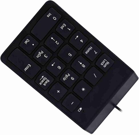 Drfeify USB لوحة مفاتيح رقمية صغيرة لوحة مفاتيح رقمية PlugandPlay 18 مفتاحًا لمستخدمي الكمبيوتر انسكاب ABS أسود 1 قطعة in Kuwait