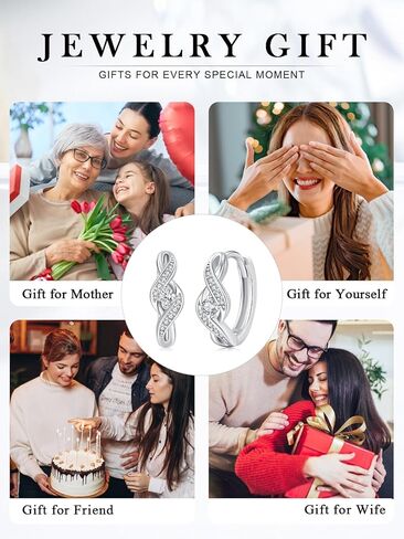 Hoop Earrings Black Huggie Earrings Hypoallergenic 925 Sterling Silver Opal/Zircon Earrings Jewelry Gifts for Women Men Sensitive Ears in Kuwait