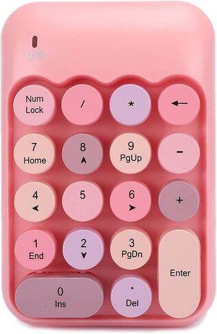 SUNGOOYUE Mini Wireless Numeric Keypad, Retro Round Cap Design, 2.4G Connectivity, Compatible with Laptop and Desktop, Great for Financial Accounting in Saudi Arabia