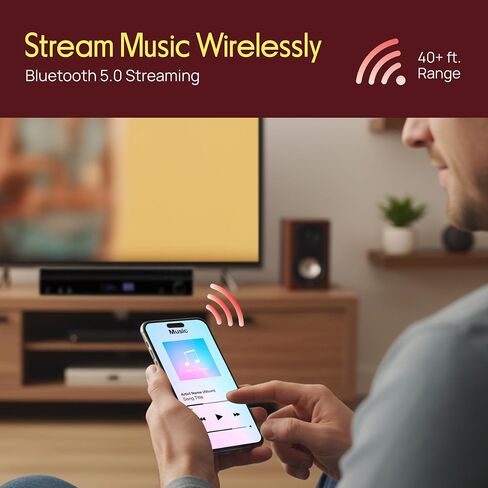 Pyle 5.2 Channel Bluetooth Home Theater Amplifier, 240 watts Peak Power, Microphone Input with Echo for Karaoke, ARC Hi-Def Input, USB-A Input with MP3 Player, FM Radio - PT875BT in Saudi Arabia