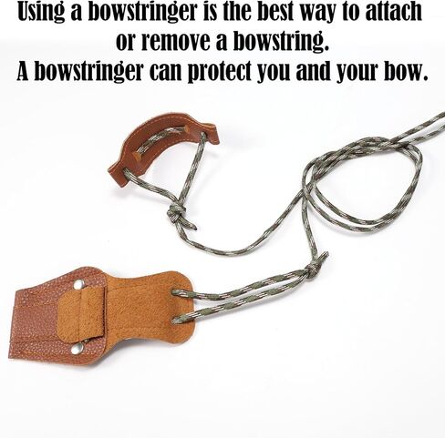 أداة سترينجر لقوس الرماية، سترينجر من الجلد والنايلون مع وسادات مضادة للانزلاق، ملحقات تثبيت سلسلة قوس منحني آمنة ومتينة لمختلف ملحقات ممارسة الأقواس المنحنية المختلفة in Kuwait