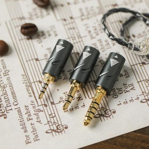 كابل سماعة أذن هاي فاي QKZ Q1 MAX مطلي بالفضة - 16 حبلا، 352 نواة، مقابس قابلة للتبديل 2.5 مم / 3.5 مم / 4.4 مم لتحسين الصوت الصوتي (نوع S، أسود) in Kuwait