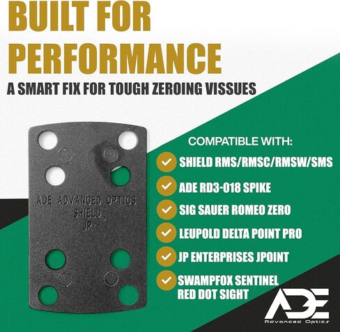 Ade Advanced Optics Red Dot Riser Shim – Delrin Elevation Mount for Holosun 407K/507K, Shield RMS/RMSc/RMSw/SMS, ADE RD3-018 Spike Reflex Sight – Tactical Sight Adapter – Precision Shim in Saudi Arabia