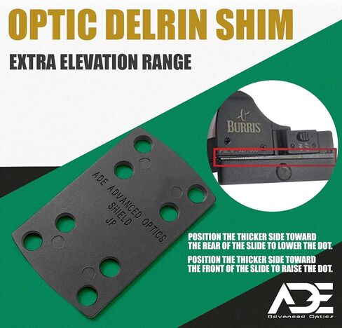 Ade Advanced Optics Red Dot Riser Shim – Delrin Elevation Mount for Holosun 407K/507K, Shield RMS/RMSc/RMSw/SMS, ADE RD3-018 Spike Reflex Sight – Tactical Sight Adapter – Precision Shim in Saudi Arabia