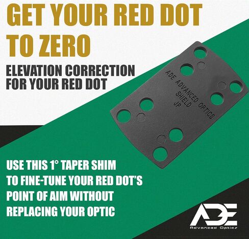Ade Advanced Optics Red Dot Riser Shim – Delrin Elevation Mount for Holosun 407K/507K, Shield RMS/RMSc/RMSw/SMS, ADE RD3-018 Spike Reflex Sight – Tactical Sight Adapter – Precision Shim in Saudi Arabia