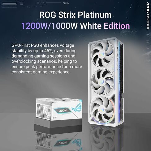 ASUS ROG Astral GeForce RTX 5080 16GB GDDR7 White OC Edition Gaming Quad Fan Graphics Card (NVIDIA DLSS 4, 3.8-Slot Design, PCIe 5.0, 3X DP 2.1b, 2X HDMI 2.1b, White, ROG-ASTRAL-RTX5080-O16G-WHITE) in Saudi Arabia