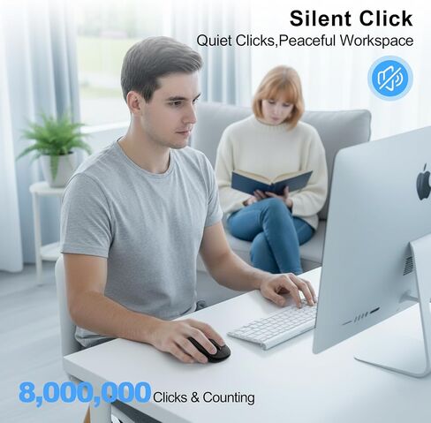 Wireless Mouse for Laptop,2.4GHz Computer Mouse Ambidextrous 3-Button Control with USB A Receiver Wireless Mice for PC, Windows Computers,Macs,Linux，iPad and Laptops,Desktop in Saudi Arabia