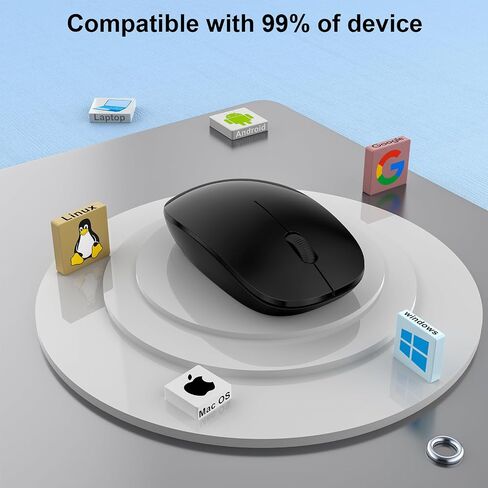 Wireless Mouse for Laptop,2.4GHz Computer Mouse Ambidextrous 3-Button Control with USB A Receiver Wireless Mice for PC, Windows Computers,Macs,Linux，iPad and Laptops,Desktop in Saudi Arabia