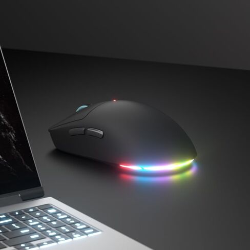 XT624 ماوس بلوتوث لاسلكي، LED مريح قابل لإعادة الشحن مع وضع متعدد 2.4 جيجا USB لاسلكي + BT1 + BT2، ماوس بلوتوث محمول للكمبيوتر المحمول والكمبيوتر (أسود) in Saudi Arabia
