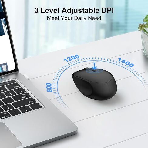 Wireless Computer Mouse,2.4GHz Ergonomic Computer Mouse with USB A Receiver,1600 DPI, 4 Button Optical Wireless Mice for Laptop,Macs,iPad,Linux,PC and Desktop,Suitable for Office and Home Use in Saudi Arabia