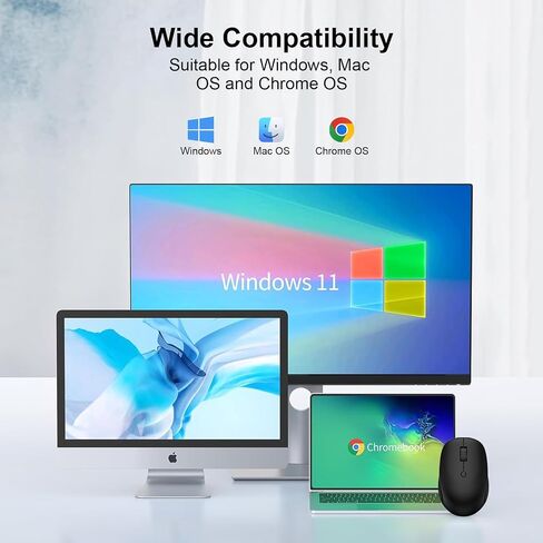 Wireless Computer Mouse,2.4GHz Ergonomic Computer Mouse with USB A Receiver,1600 DPI, 4 Button Optical Wireless Mice for Laptop,Macs,iPad,Linux,PC and Desktop,Suitable for Office and Home Use in Saudi Arabia