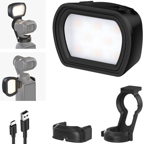NEEWER Basics Magnetic RGB Light Compatible with DJI OSMO Pocket 3 Gimbal Camera & Creator Combo Accessories, 1W USB C Rechargeable Plastic LED Auxiliary & Fill Lighting for Selfie Vlog Video, M21C in Saudi Arabia