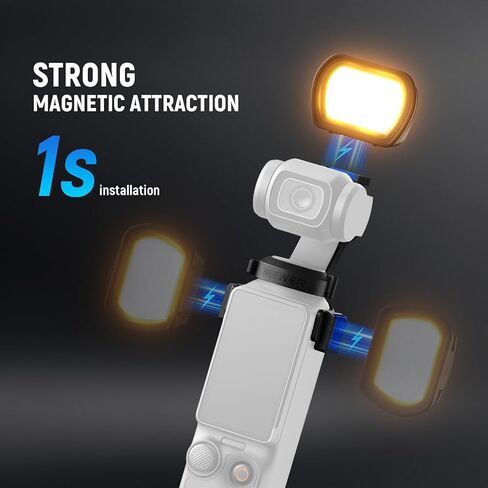NEEWER Basics Magnetic RGB Light Compatible with DJI OSMO Pocket 3 Gimbal Camera & Creator Combo Accessories, 1W USB C Rechargeable Plastic LED Auxiliary & Fill Lighting for Selfie Vlog Video, M21C in Saudi Arabia