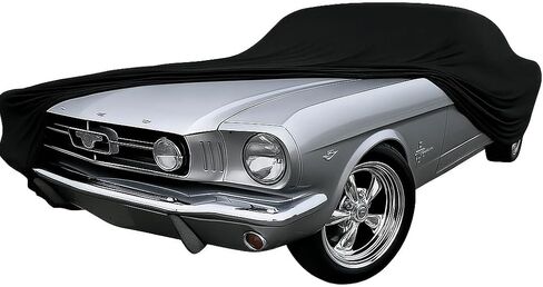 1965-1970 Mustang Car Cover - Custom Fit Indoor Protection Ultraguard Stretch Satin - Ultimate High End Fit for Classic Ford Mustang Fastback/Coupe (Black) in Saudi Arabia