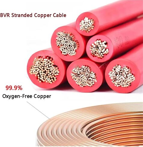 100 متر/لفة RV سلك لف نحاسي 16 مم² PVC نحاس صلب متعدد النواة أسلاك أحمر أسود 220 فولت أسلاك الطاقة 8awg 6awg 4awg 3awg 2awg(70R) in Saudi Arabia