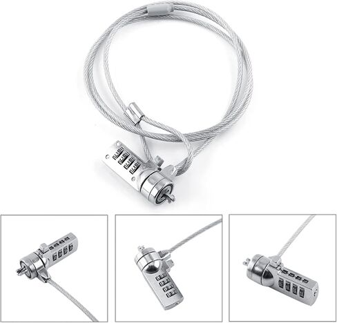 CHICIRIS Laptop Lock Cable Chain Theft Deterrent, 4-Digit Resettable Function for Maximum Security, Compatible with All Notebooks, Convenient Operation for Desktops in Saudi Arabia
