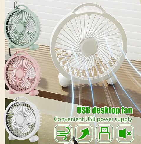 Portable Summer Mini Fan USB Rechargeable Bedside Desk Quiet Fans For Outdoor Home Office,Green in Saudi Arabia