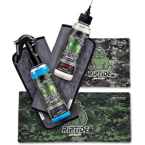 مجموعة تنظيف الأسلحة الكاملة المتقدمة من Riptide Armory - تنظف وتشحيم وتحمي تركيبة مستهدفة طويلة الأمد - تقنية معطف النانو - مملوكة للمحاربين القدامى وتم تركيبها من قبل قوات البحرية الأمريكية السابقة in Kuwait