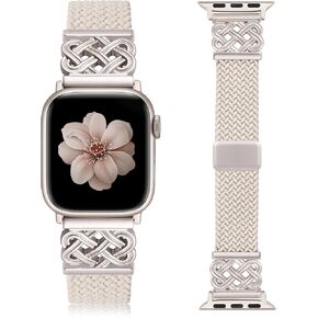 TOYOUTHS Braided Magnetic Band Compatible with Apple Watch Bands 38/40/41/42/44/45/46/49mm Women Men, Dressy Celtic Metal Stretchy Elastic Strap for iWatch Series 11 10 9 8 7 6 5 4 SE/Ultra 3 2 1 in Saudi Arabia